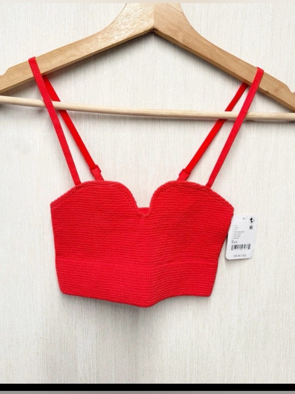 Free People NWT Bralette High Risk Red Cami XS/S
